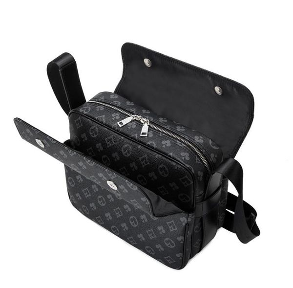 

whole mens leathers shoulder bags horizontal outdoor leisure printing postman bag flip contrast leather fashion backpack retro5975244