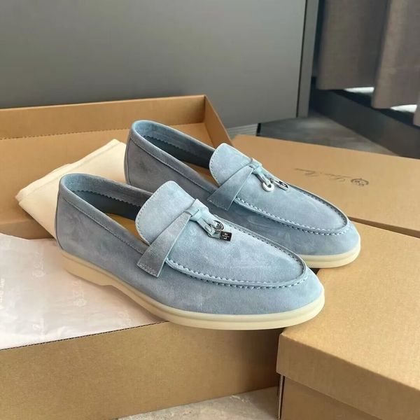 

summer luxury charms walk men's loafers dress shoes lp flat low suede cow leather oxfords loro&piana moccasins comfort rubber sole gent, Black