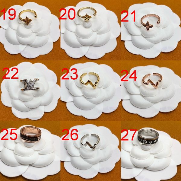 

simple letter designed rings women 18k gold plated men open ring designer jewelry couple luxurys classic anniversary gift vr-003, Silver