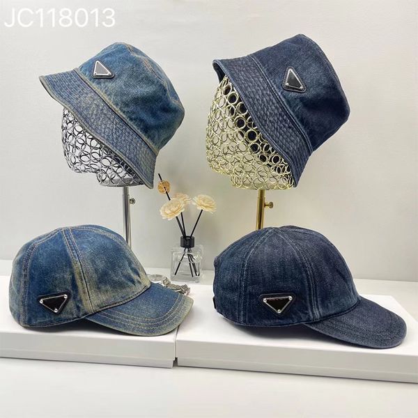 

Fashion Denim Bucket Hats for Women Designer Men's Ball Caps Street Casual Sun Hat 4 Options, C3