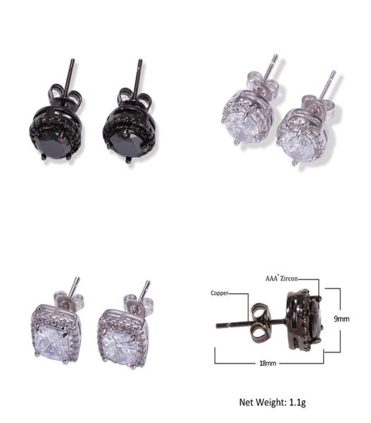 

mens hip hop stud earrings jewelry new fashion black silver simulated diamond round earrings for men 301 n24911778, Golden;silver