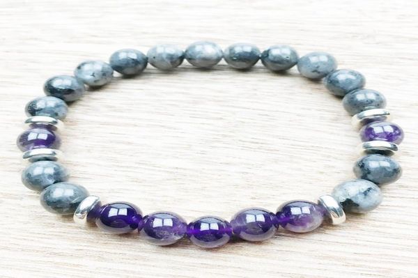 

sn1023 men bracelet amethyst black labradorite boho bracelet healing jewelry nature yoga wrist mala beads bracelet 3575674