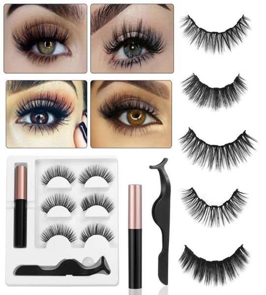 

magnetic false eyelashes makeup kit full eye 5 magnet fake eyelashes natural no glue extension magnetic eyelash9613575