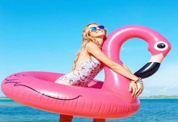 

120cm pink inflatable flamingo pool floats swimming rings floating row chair beach air mattress for swimming water sports pool par4347270