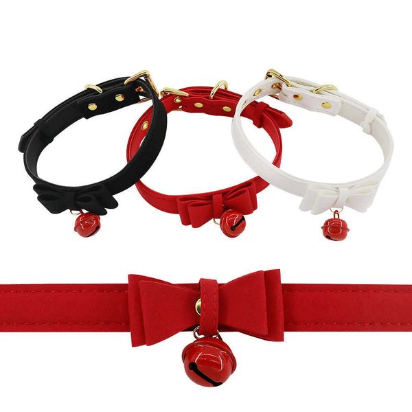 

other panties exvoid leather harness erotic toys bell neck collar sm bondage roleplay slave restraints toys for couples shop j230529, Red;black