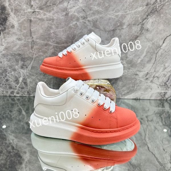 

2023new brand womens men quality casual shoes designer leather lace-up sneaker fashion running trainers letters flat printed gym sneakers, Red;white