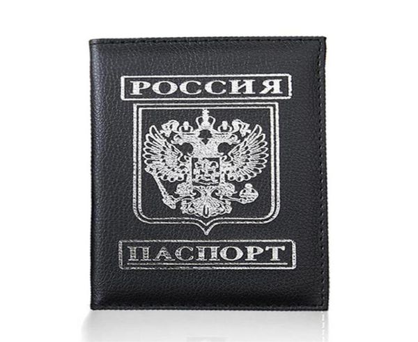 

women men travel ru passport cover russian emblem pass card credit card holder case pu leather business card pass port wallet280y5363307, Brown;gray