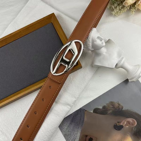 

belts fashion diesel belt buckle cowhide men women solid waistband designer diesels belts, Black;brown