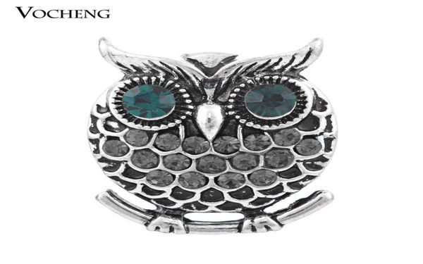 

4 colors vocheng noosa 18mm vintage owl metal snap button jewelry vn9002015331