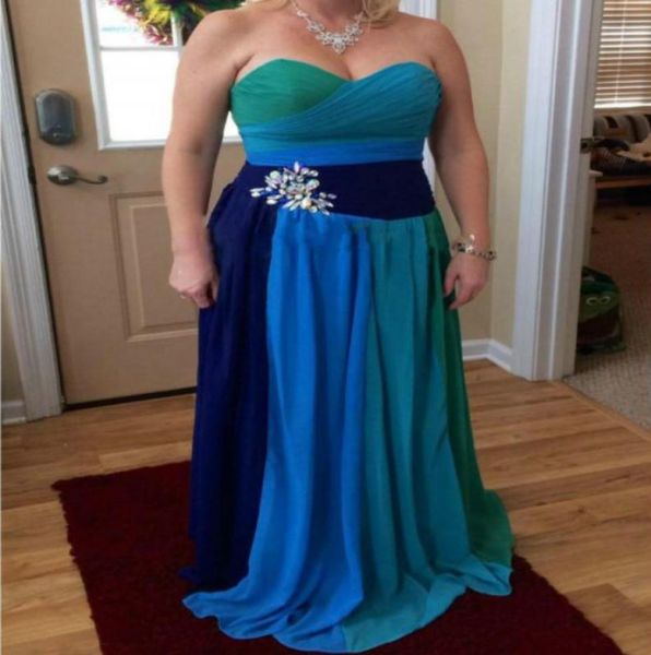 

new arrival ombre chiffon prom dresses plus size sweetheart floor length pleats formal evening gowns long boho bridesmaid dr4391402, Black