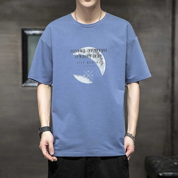 

printed men's t-shirt short sleeved casual summer new cool feeling trend half sleeved clothing trendy brand bottom shirt for men 8mldu, White;black