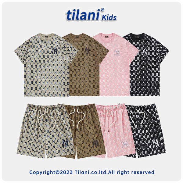 

tilani children's fashion brand all over letter loose fit men's and women's fashion set, White;black