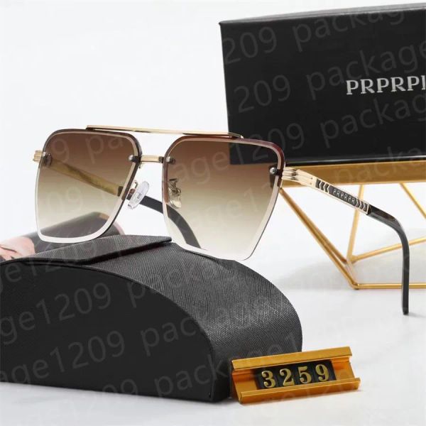 

2023 luxury designer sunglasses for men women cool style classic fashion gold square frame eyewear man designers sunglass with box'&#03, White;black