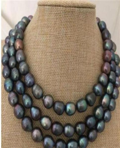 

stunning 1213mm tahitian black pearl necklace 38inch 925 silver28014856800, Silver