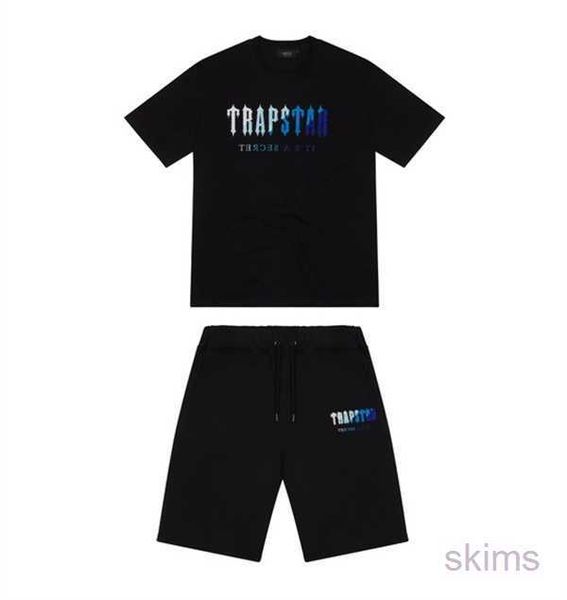 

trapstar new t shirt short sleeve outfit chenille tracksuit black cotton london streetwears-2xl, White;black