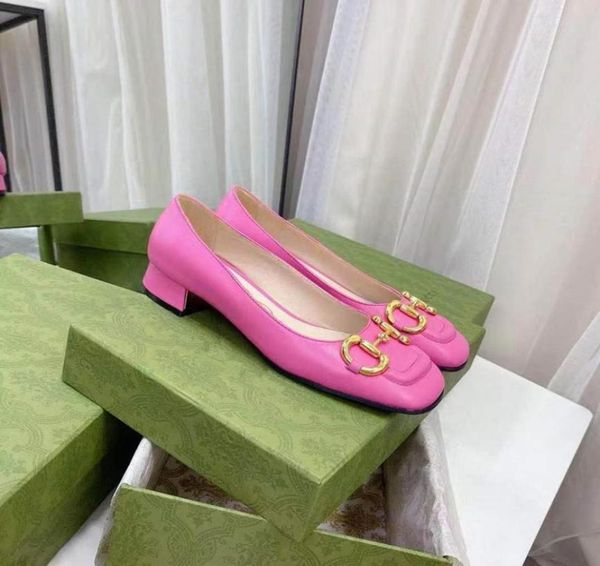 

2021 latest highquality women039s formal shoes luxury custom metal logo soft and comfortable all leather material 3542 three 6753925, Black