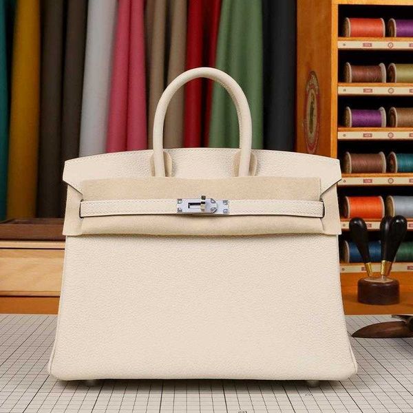 

birkins bag togo lychee manual wax thread tc calf leather high-grade leather women's bk handbag zc
