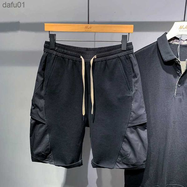 

men's shorts men clothing fashion tide brand handsome color bump short sweatpants spring summer all-match casual pants sports short pan, White;black
