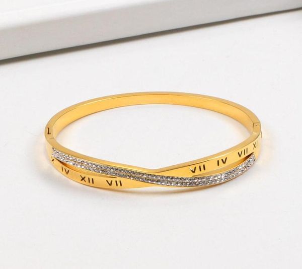 

2022 womens lovers bangle mens tennis bracelet couple stainless steel designer jewelry luxury diamond roman numeral bracelets men 1860842, Black