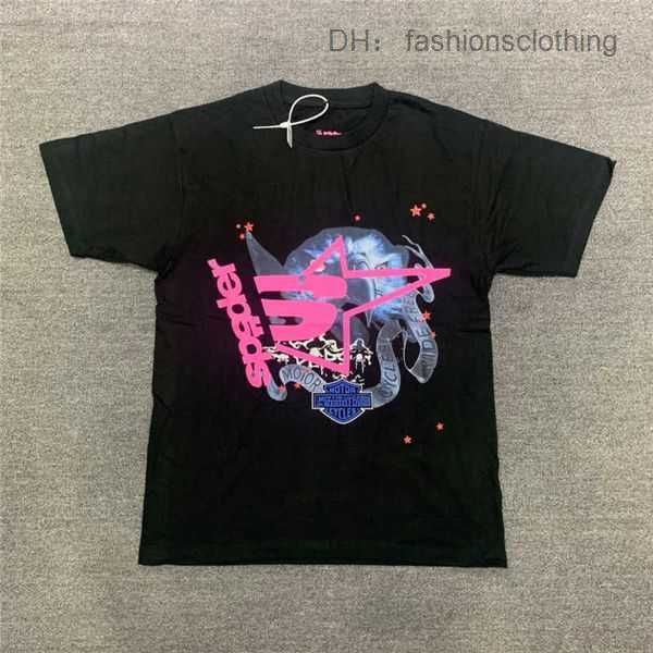 

men's t-shirts foam print young thug sp5der 555555 tshirt spider web pattern red t shirts j230208 4 miia miia, White;black