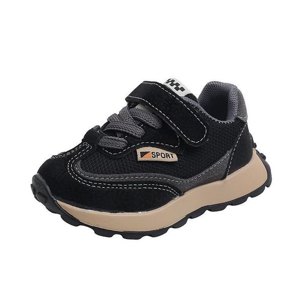 

athletic baby shoes footwear toe children spring soft sole mesh f15692, Black