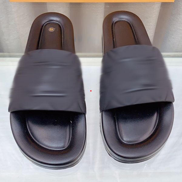 

2023 fashion luxury designer beach platform slippers sandals for women fashion embroider rubber mules flat summer ladies casual shoes sandal, Black
