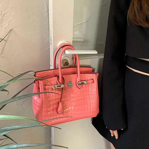 

fashion h ermess bags losea bright leather bag large capacity bag women's summer 2023 fashion handheld women's bag one shoulder cr