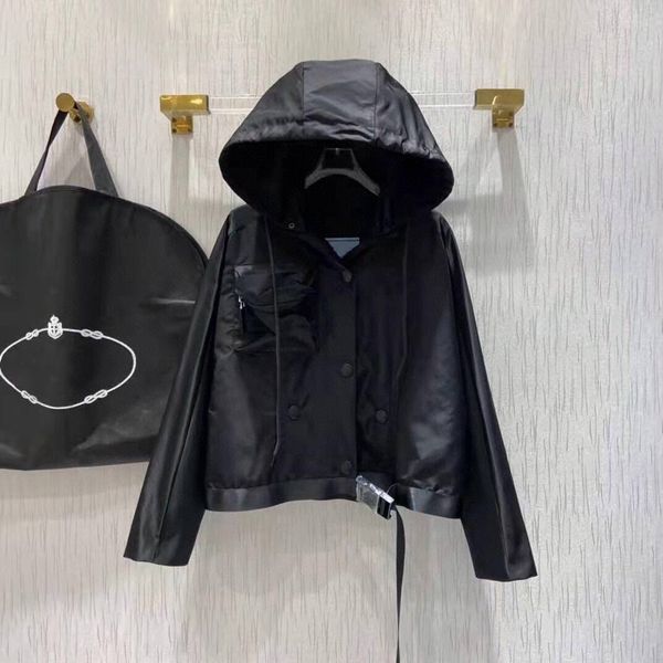 

womens designer jacket hooded outerwear fashion solid color womens designer windbreaker jackets casual ladies jacket coat clothing size s-l, White