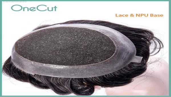 

lace pu base men toupee breathable hu hair replacement system comfortable natural hairline wigs men039s capillary prothis7279484, Black