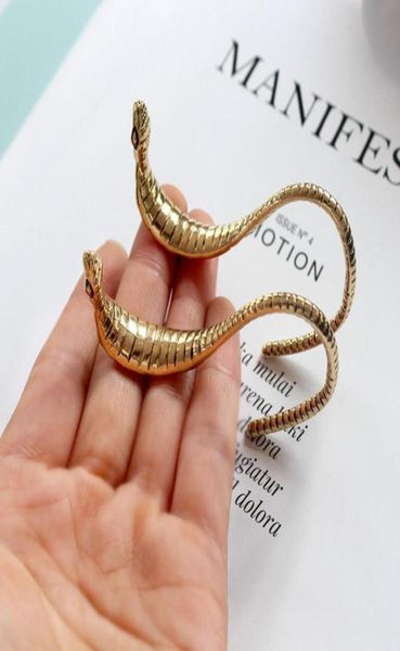 

stud vintage boho long snake earrings women party jewelry punk personality exaggerated gold color alloy animal earings e24343573704716588, Golden;silver