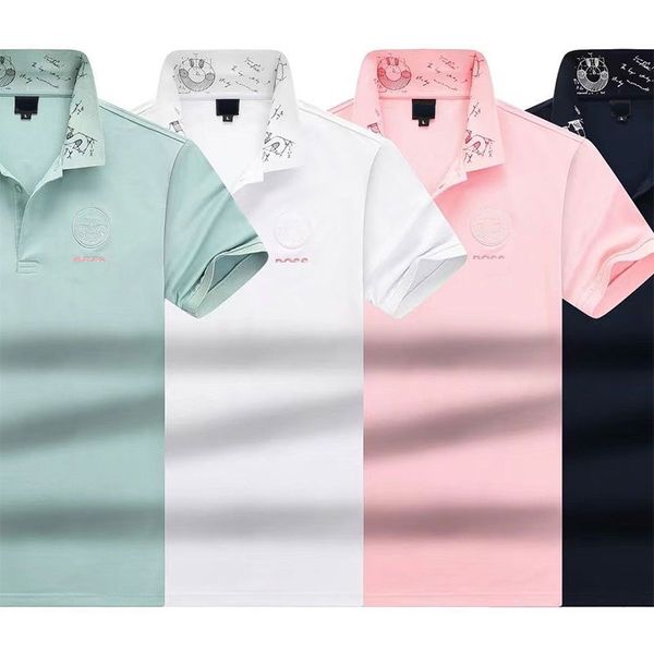 

fashion polo shirt mens polos boss men luxury italian designer short sleeve letter pattern high street embroidery homme business breathable, White;black