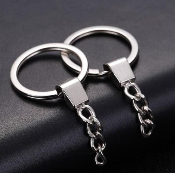 

50pcs manufacturers supply 20x30mm flat ring alloy head 3 grinding chain metal key ring diy keychain accessories8470995, Slivery;golden