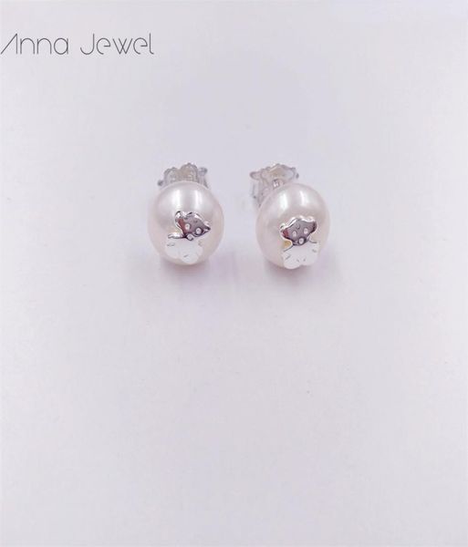 

bear jewelry 925 sterling silver girls to us fun pearl bridal earrings for women charms set wedding party birthday gift earring l4741517