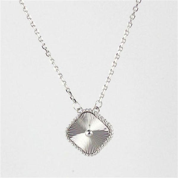 

classic women jewelry clover pendant necklace 18k gold stainless steel necklaces for gift, Silver
