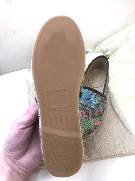 

casual shoes luxury women's jacquard espadrille sandals brown leather trim cord platform size 35-41, Black