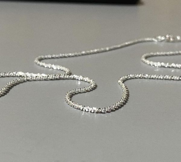 

slim s925 silver sparkling glitter clavicle chain necklace chain female chain necklace for women girl italy jewelry 45cm5144054