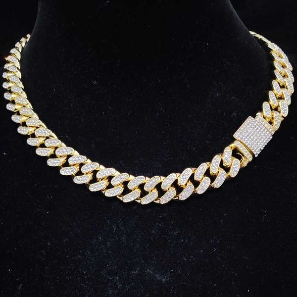 

new arrived men women hip hop cuban chain iced out bling necklace 13mm crystal chains hiphop choker necklaces fashion jewelry 230529, Silver