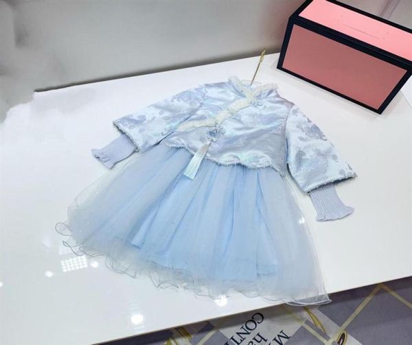 

kids fashion girls princess dress cosplay costume children kids for party sleeveless blue zdld1209 245t7914115
