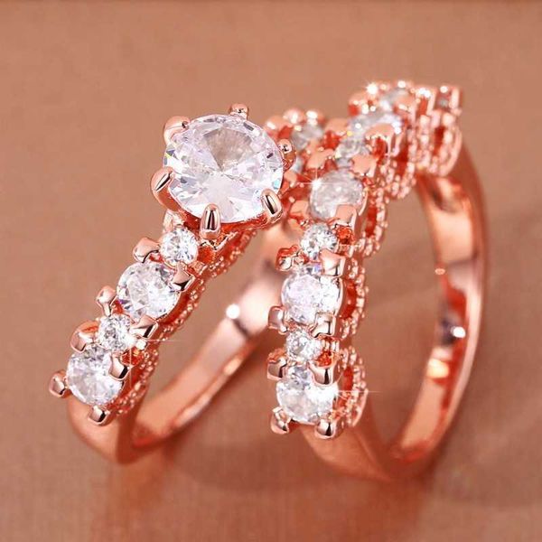

band rings huitan luxury double set rings for women full paved brilliant cubic zirconia gorgeous lady rings wedding party fashion jewelry aa, Silver