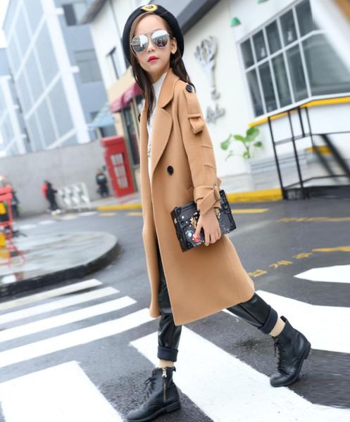 

winter autumn trench coat jacket for girls teenagers jackets 2018 kids teens fashion outwear 513 years warm children clothing7937193, Blue;gray