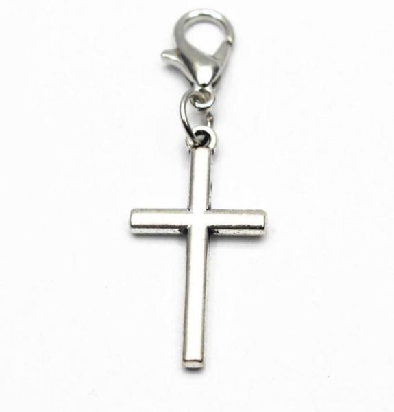 

100pcslot tibetan silver cross charms pendants lobster clasp dangle charms for jewelry making diy bracelet necklace3343410, Bronze;silver