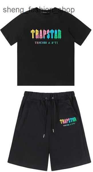 

mens trapstar t shirt short sleeve print outfit chenille tracksuit black cotton london streetwear s-2xl 5 4plq, White;black