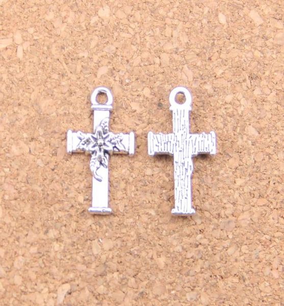 

171pcs antique silver bronze plated cross flower charms pendant diy necklace bracelet bangle findings 2011mm6316190, Bronze;silver