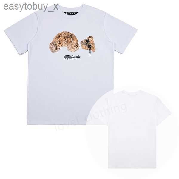 

women mens t shirts palms designer angle short sleeve summer fashion brand leisure tide cottons bear letter print luxurys clothing size s-x, White;black