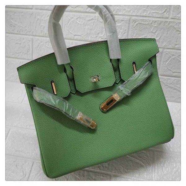 

birkins bag 2023 fruit-green cowhide fashionable and versatile women's zc