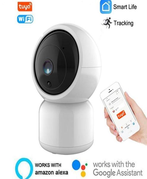 

1080p hd ip camera tuya smart wireless wifi camera indoor security surveillance cctv camera ptz support alexa google monitoring1843376, Black;white