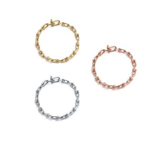 

s925 sterling silver cuff classic u shape chain bracelet pop gift ornament29863479477, White