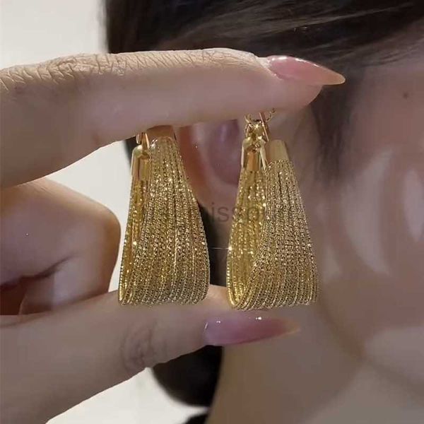 

stud trendy golden big round circle earrings for women geometric exquisite oversize earring fashion girl party jewelry 2023 j230529, Golden;silver