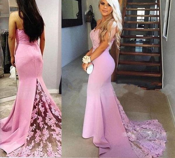 

2017 prom dresses spaghetti straps sleevelss appliques zipper celebrity party dress charming satin sweep train pink eve9119194, Black