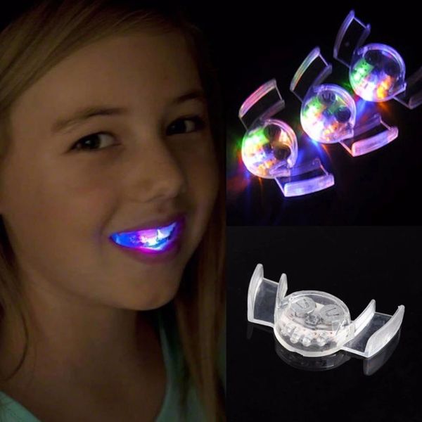 

glow tooth funny led light kids children light-up toys flashing flash brace mouth guard piece glow party supplies gift